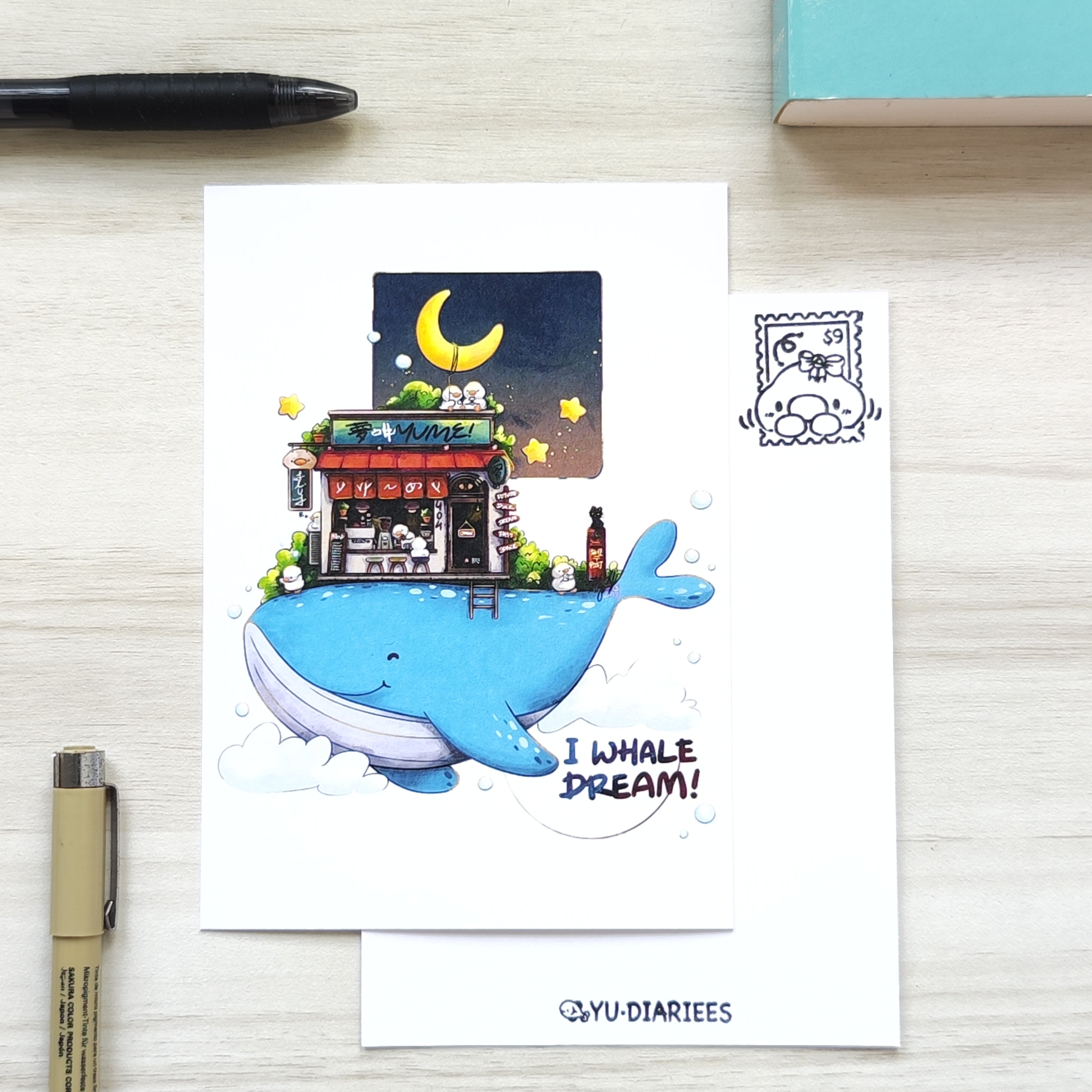 I Whale Dream Cafe Postcard