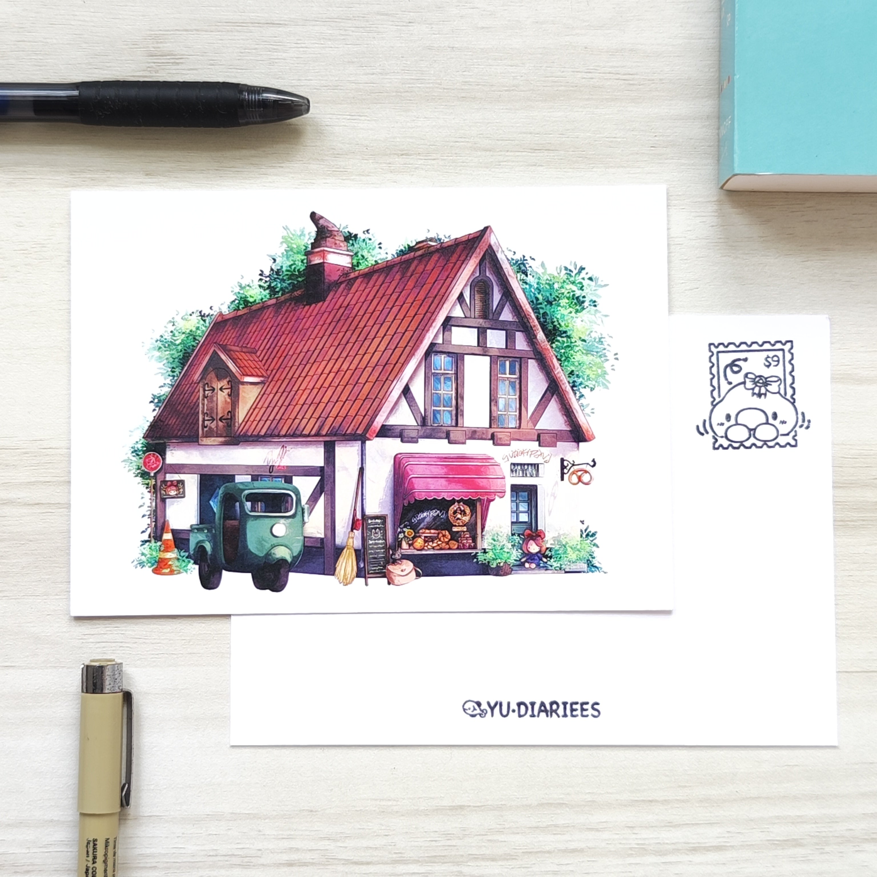 Kiki Bakery Shop Postcard