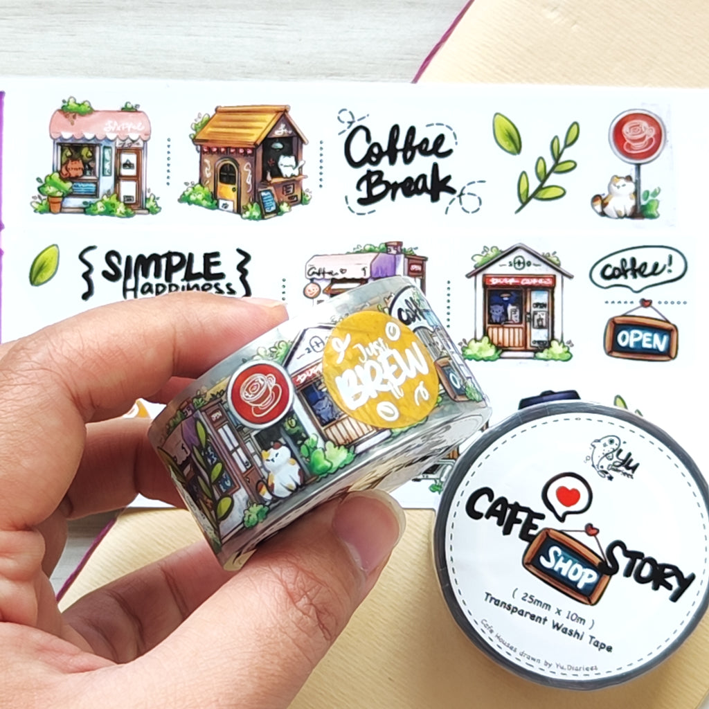 Cafe Shop Story Transparent Washi Tape