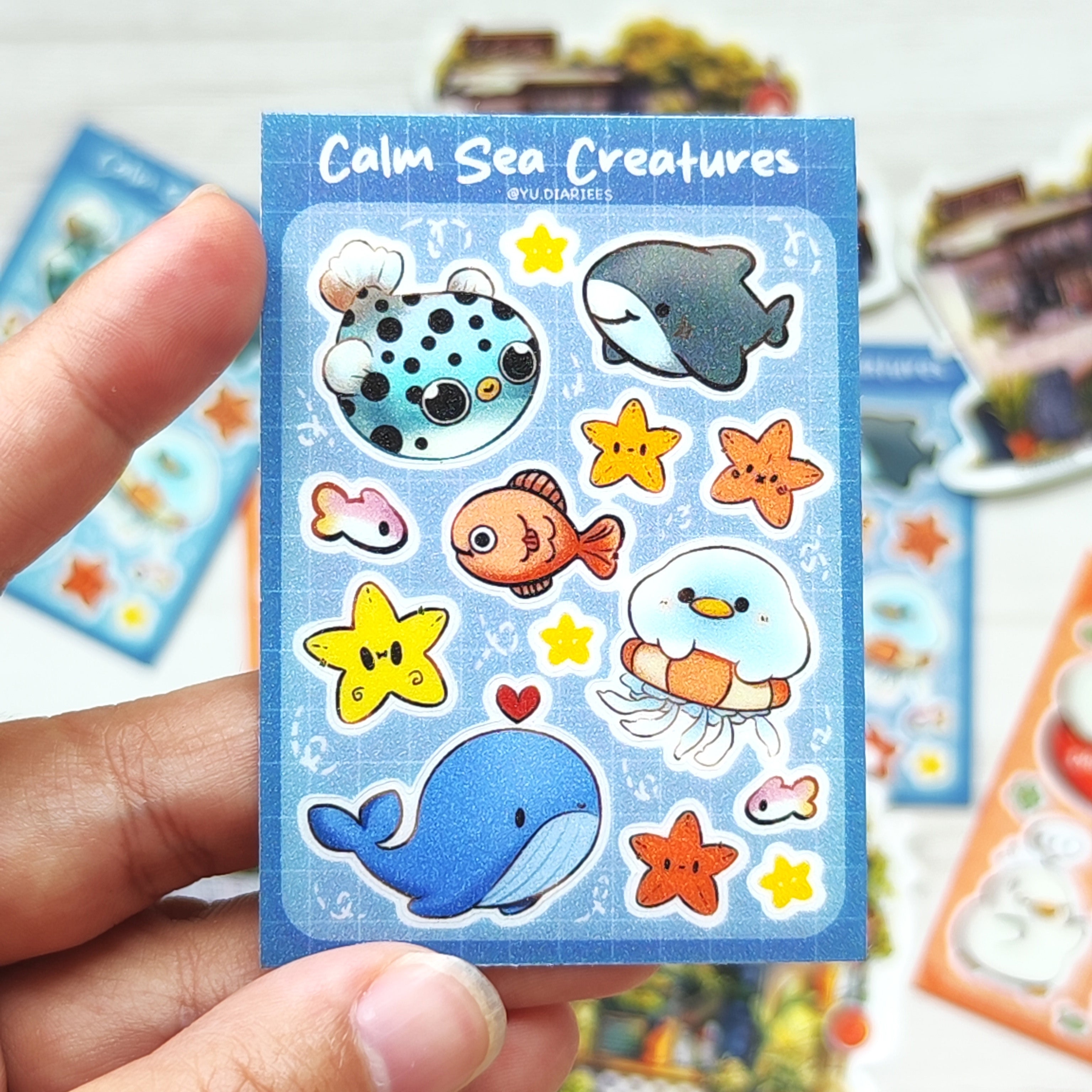 Calm Sea Creatures Mini Sticker Sheet