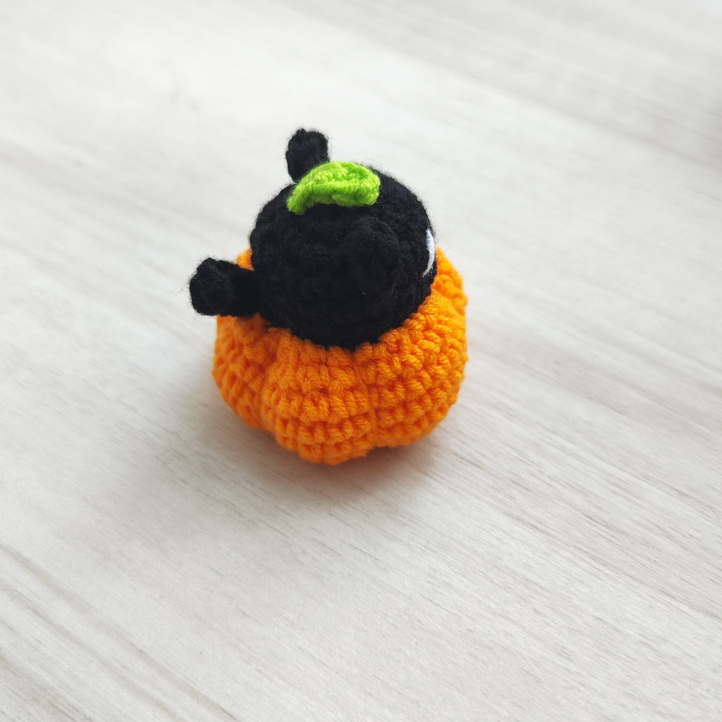 Black Cat Pumpkin Pendant Plushie Amigurumi