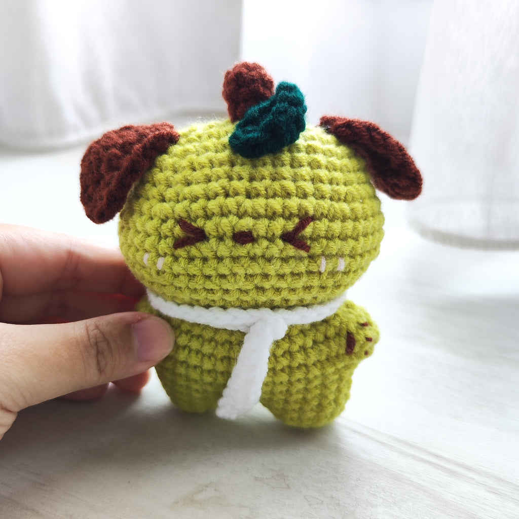 Green Apple Puppy Pendant Plushie Amigurumi