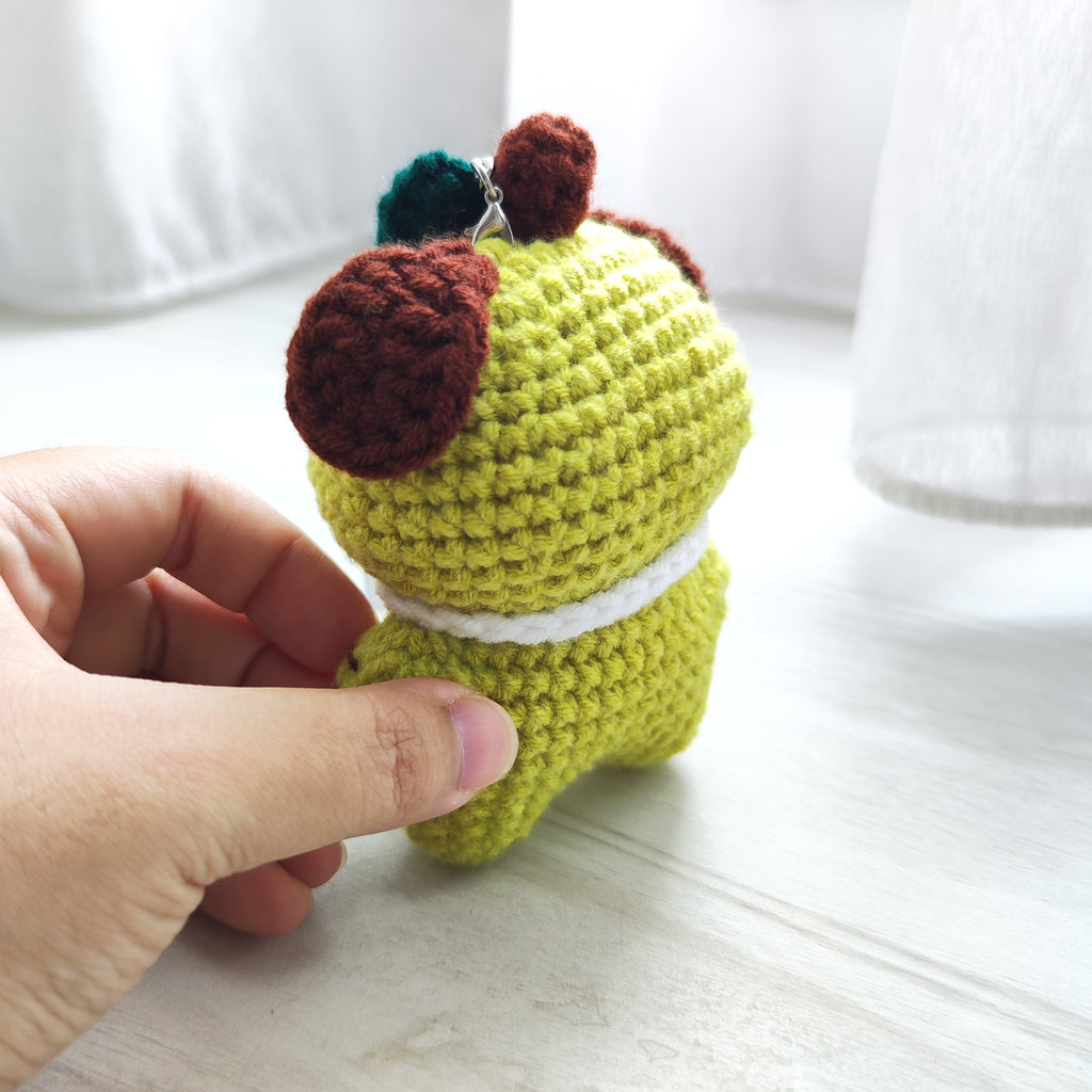 Green Apple Puppy Pendant Plushie Amigurumi