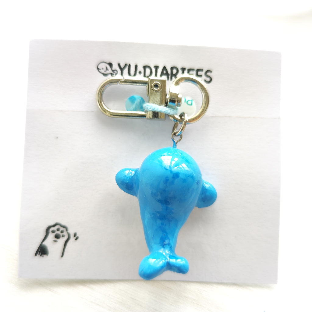 Whale Clay Charm Keyring