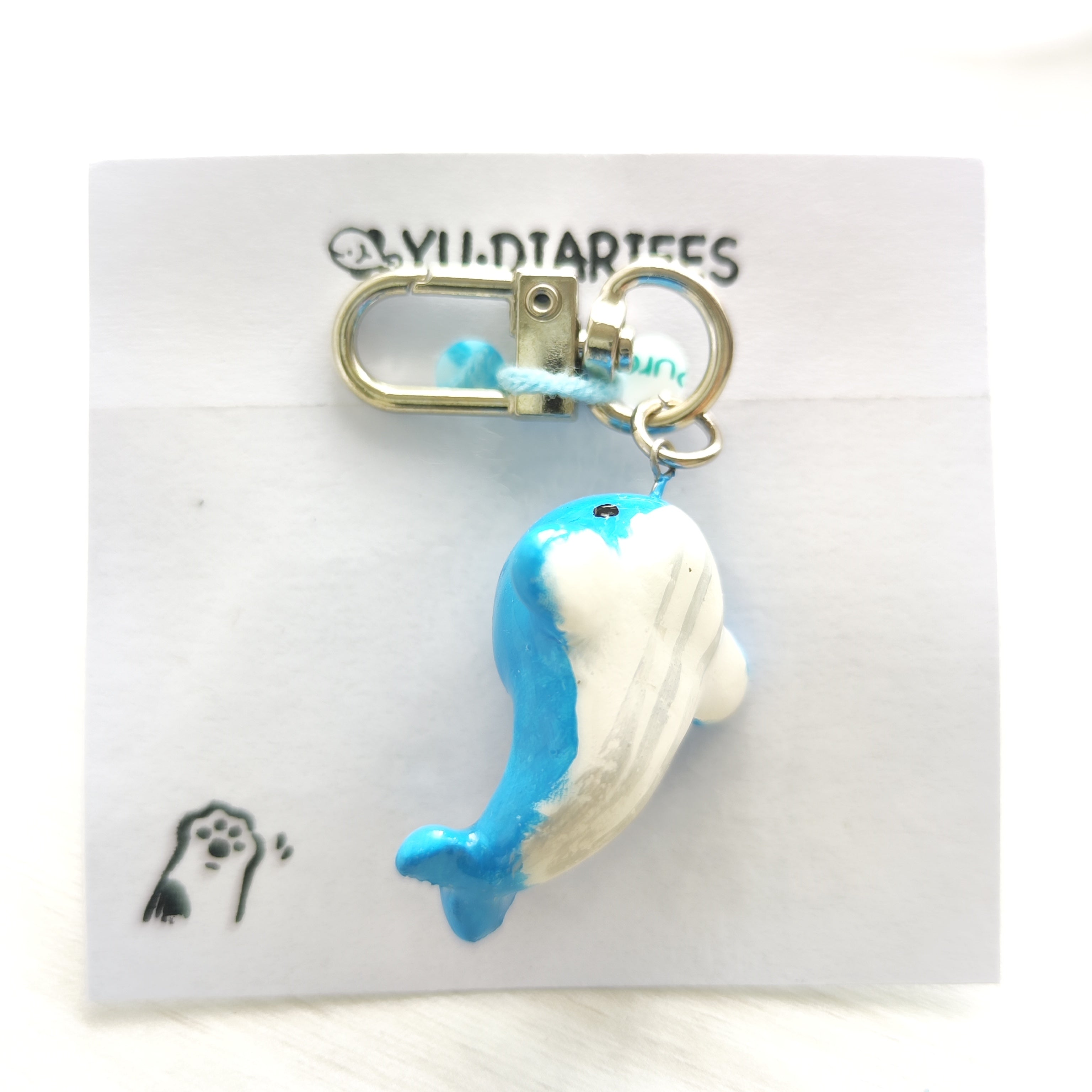 Whale Clay Charm Keyring
