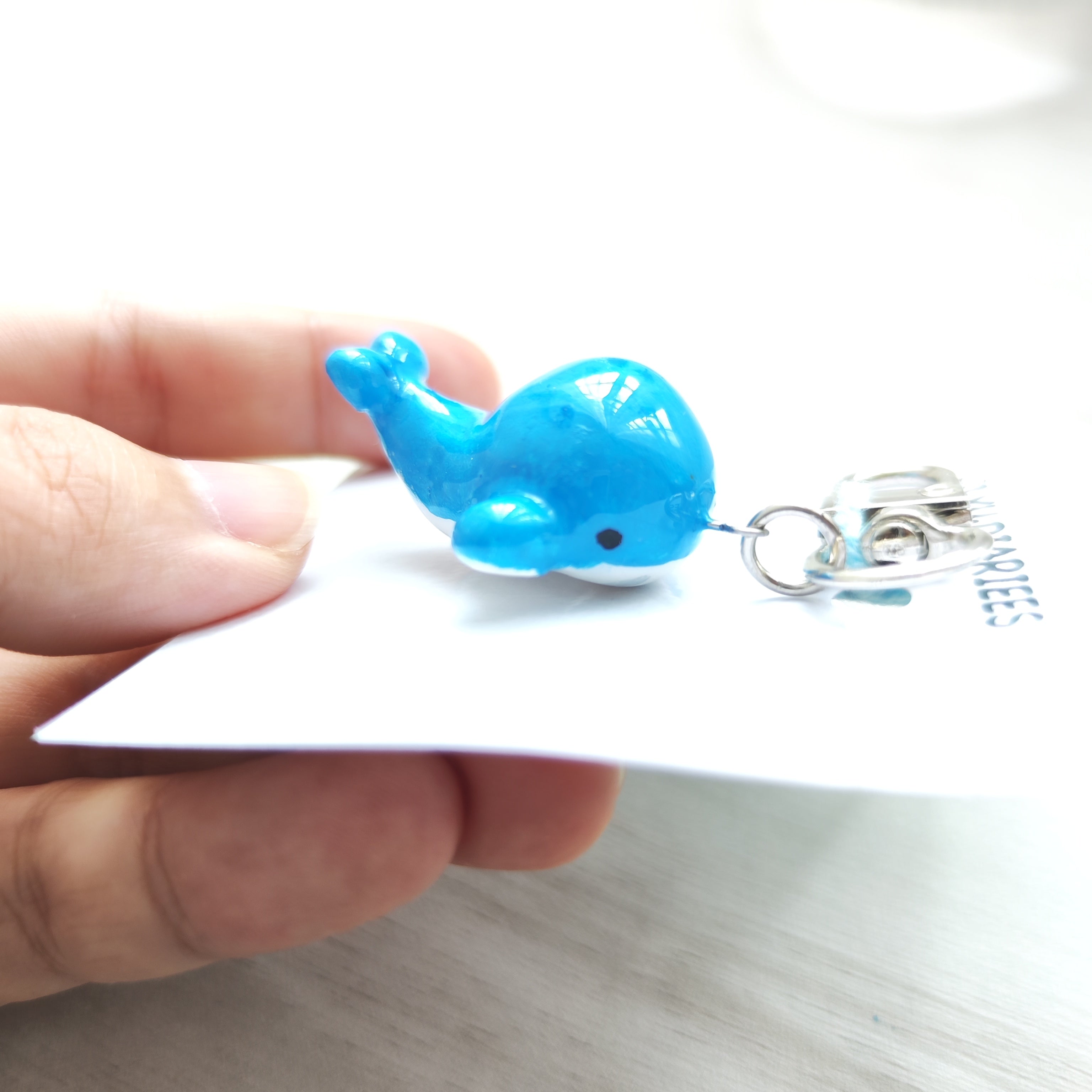 Whale Clay Charm Keyring