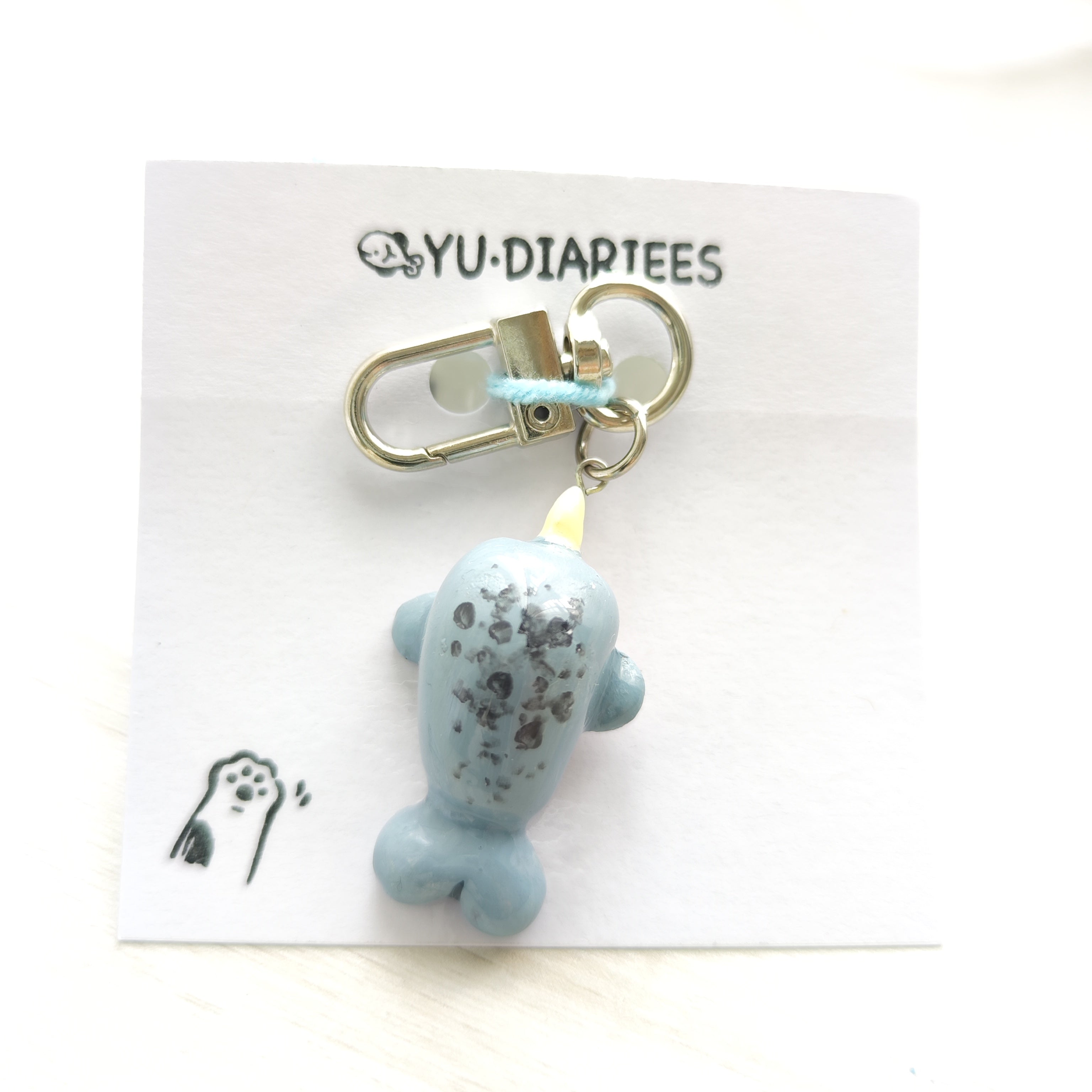 Narwhale Clay Charm Keyring