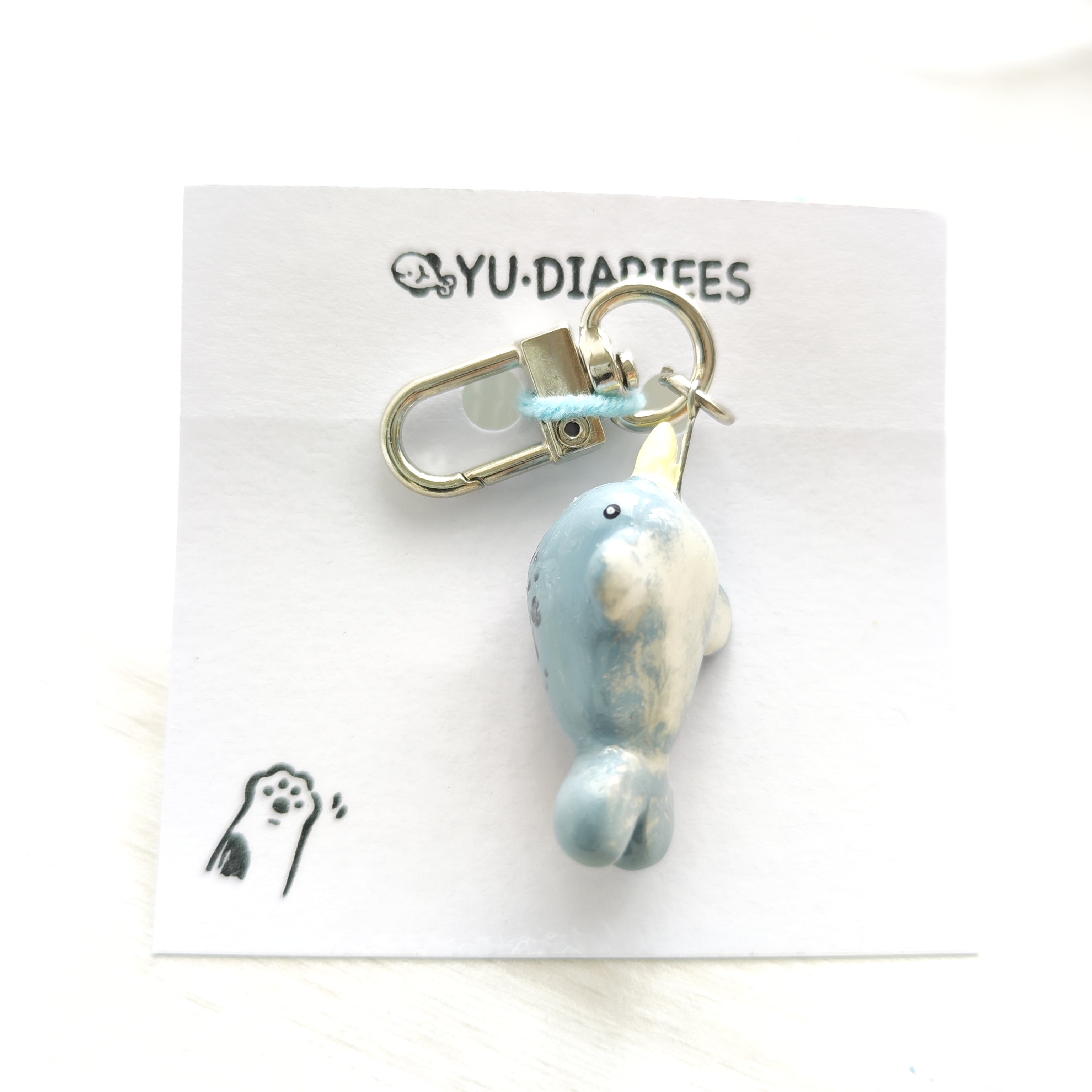 Narwhale Clay Charm Keyring