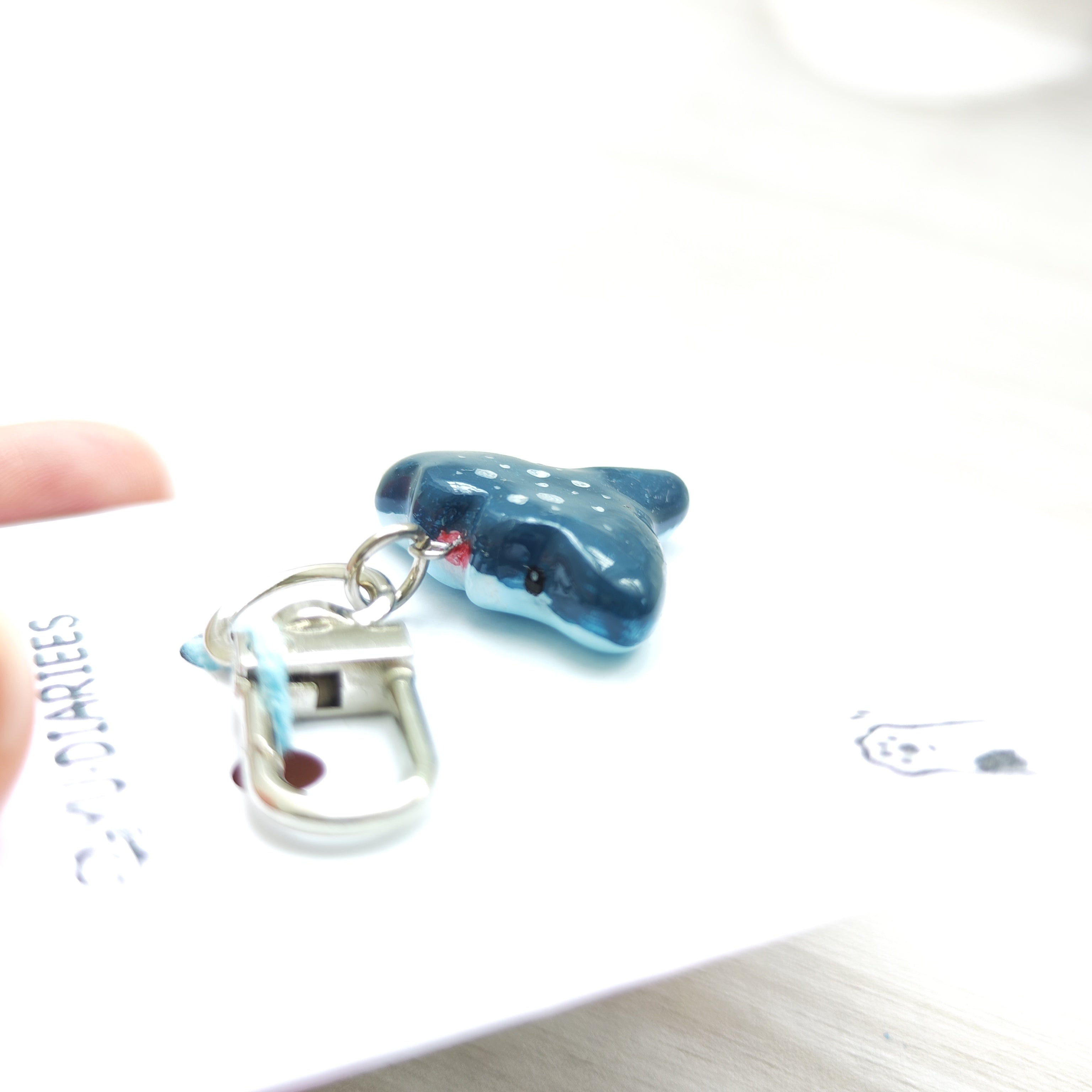 Stingray Clay Charm Keyring
