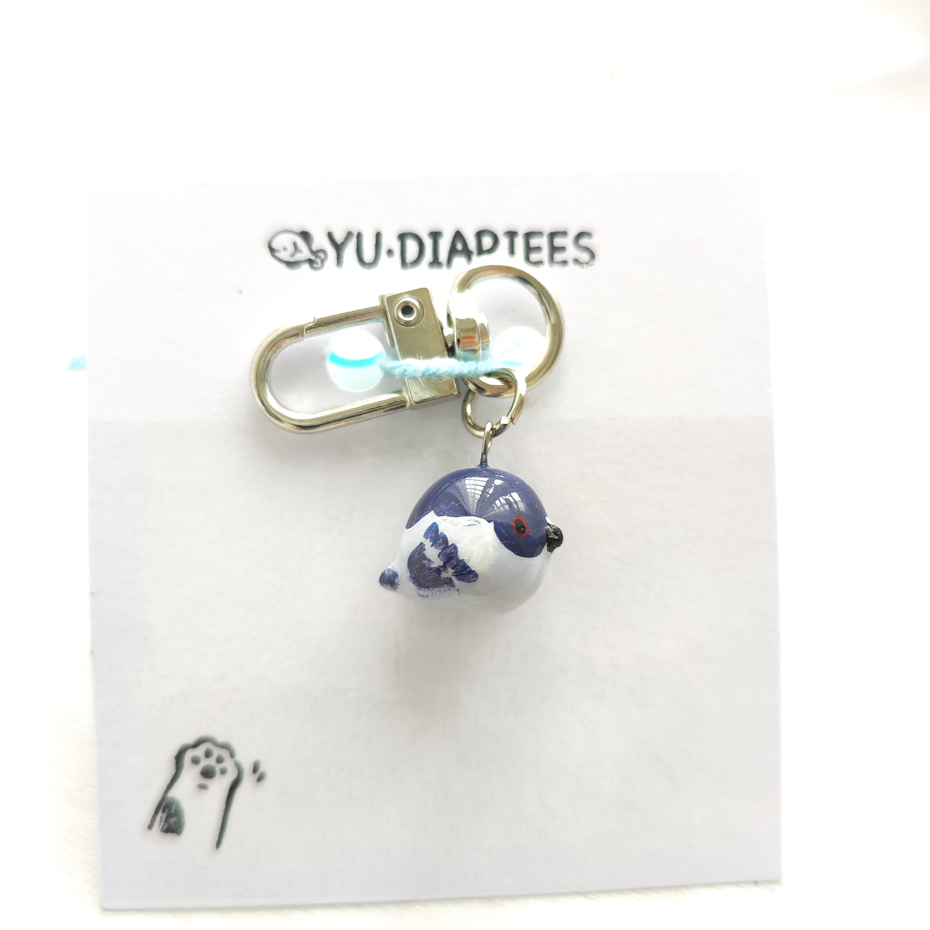 Pigeon Clay Charm Keyring