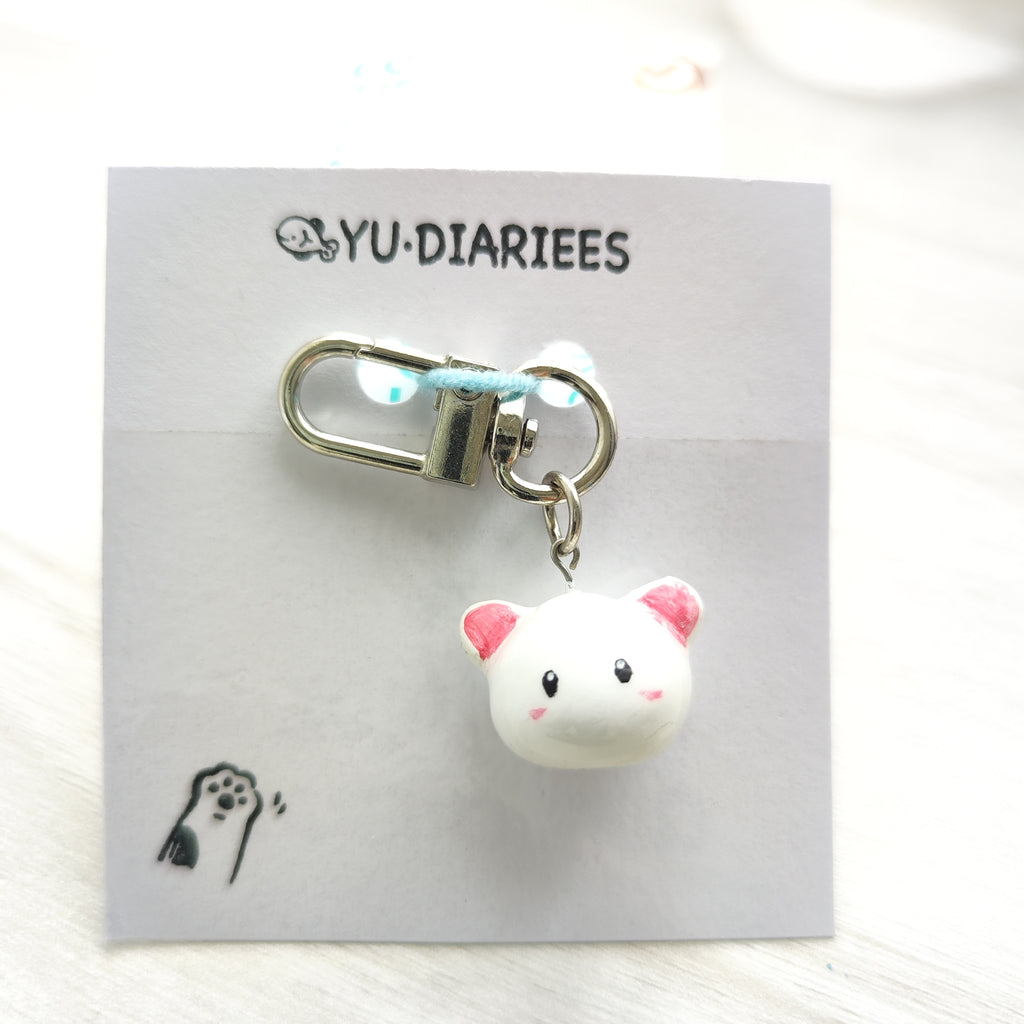Cat Clay Charm Keyring