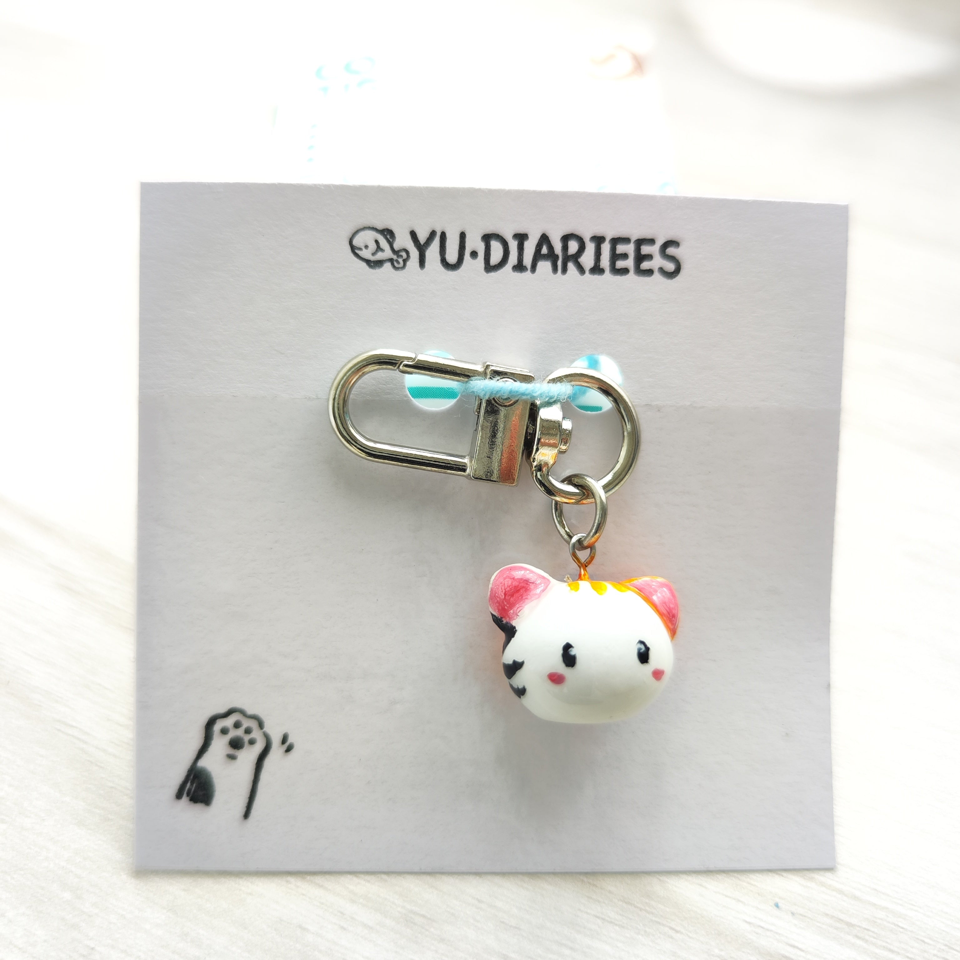 Cat Clay Charm Keyring
