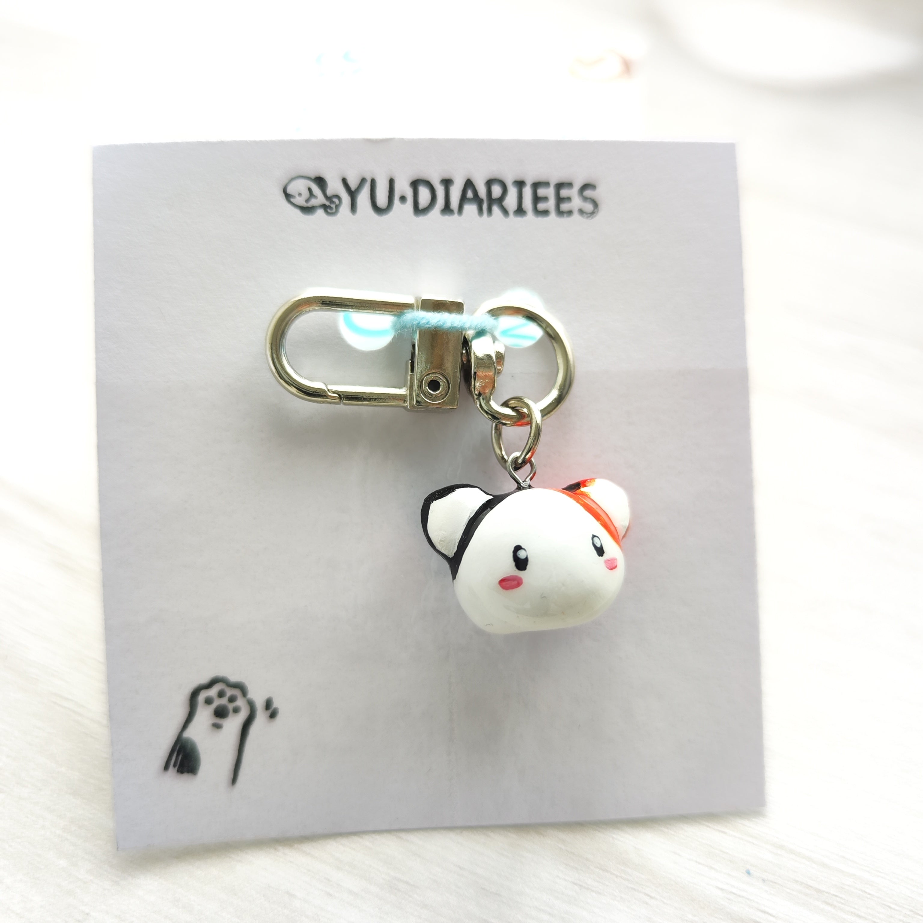 Cat Clay Charm Keyring