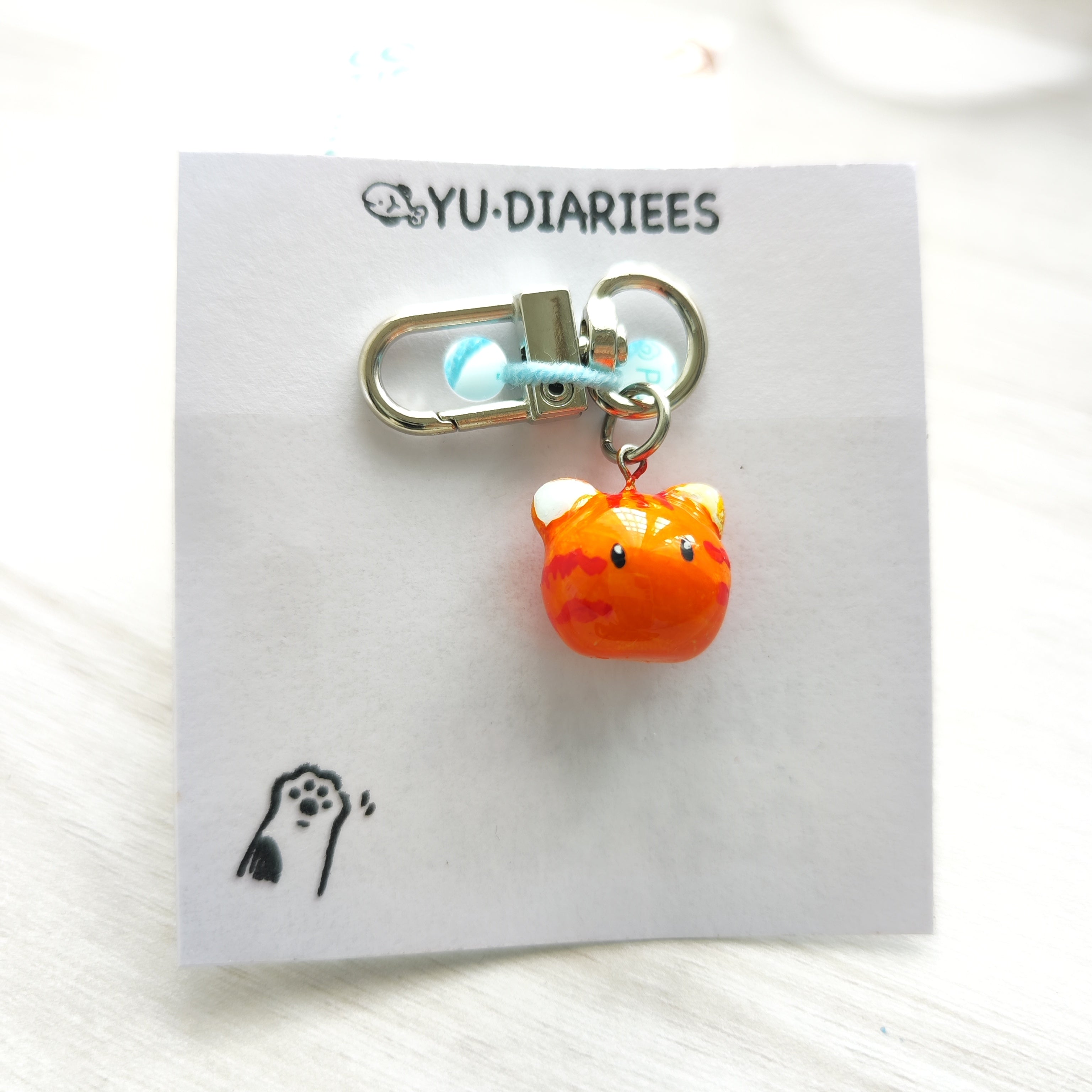 Cat Clay Charm Keyring