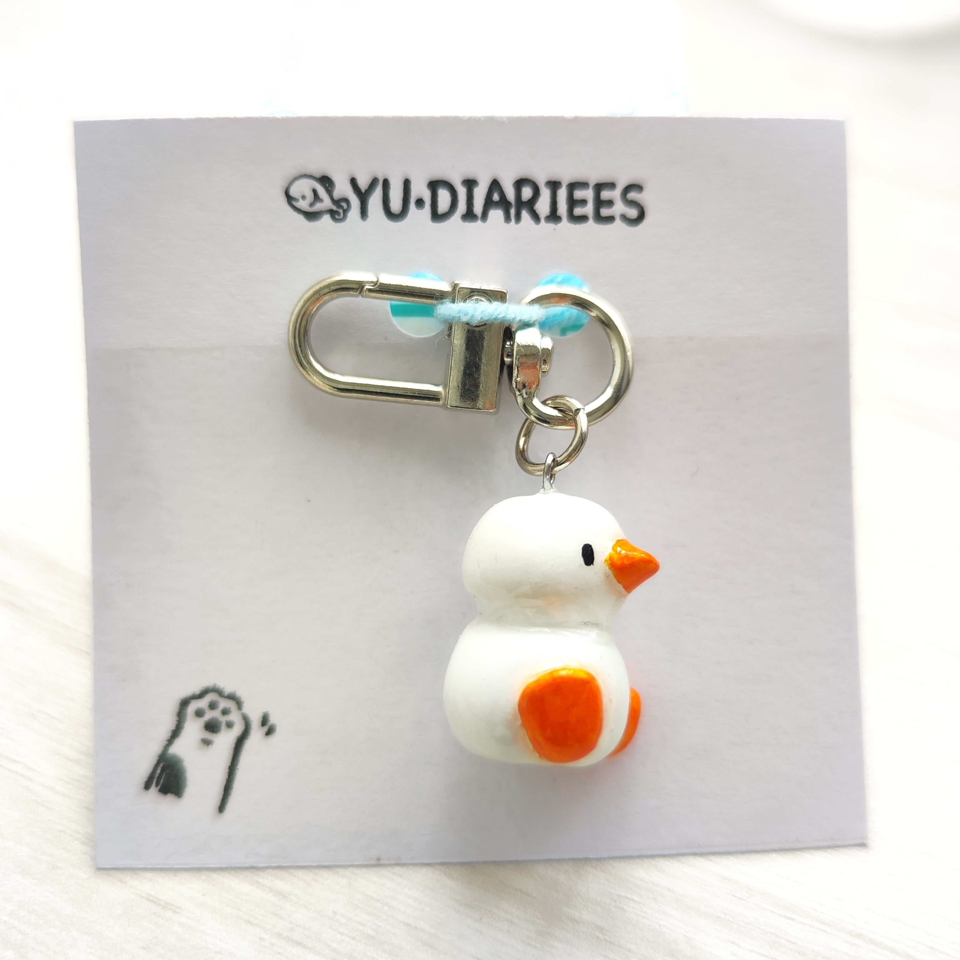 Duck Clay Charm Keyring