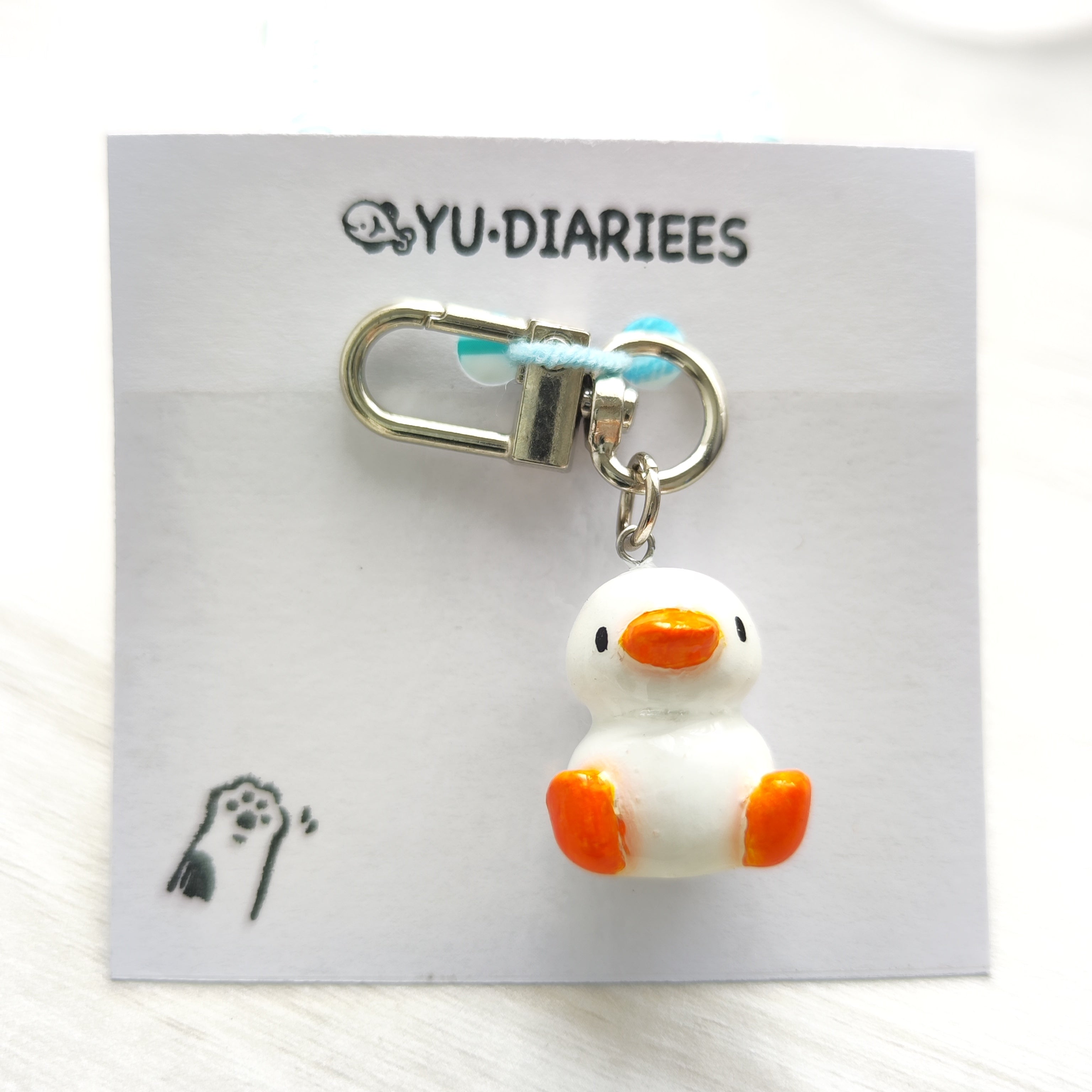 Duck Clay Charm Keyring