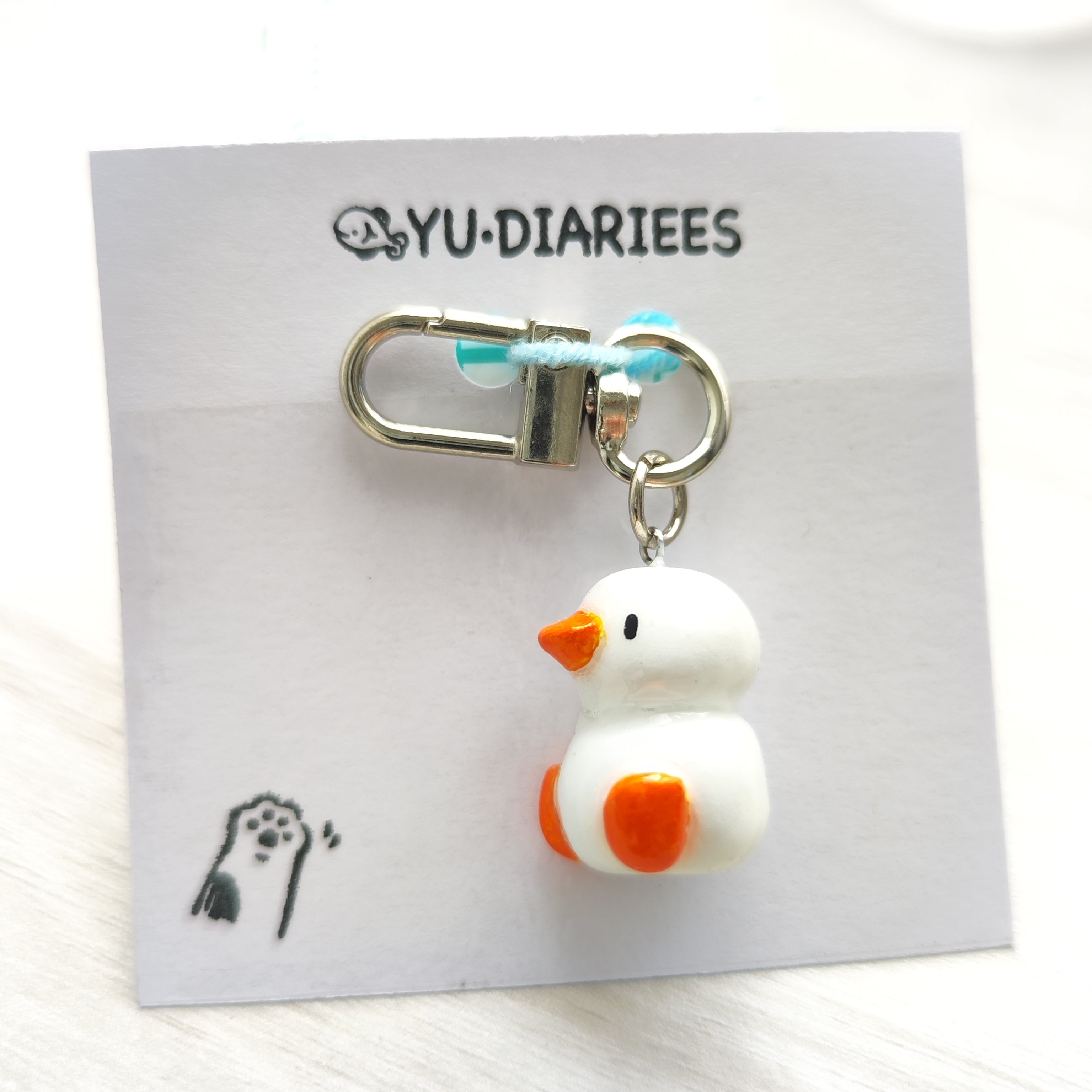 Duck Clay Charm Keyring