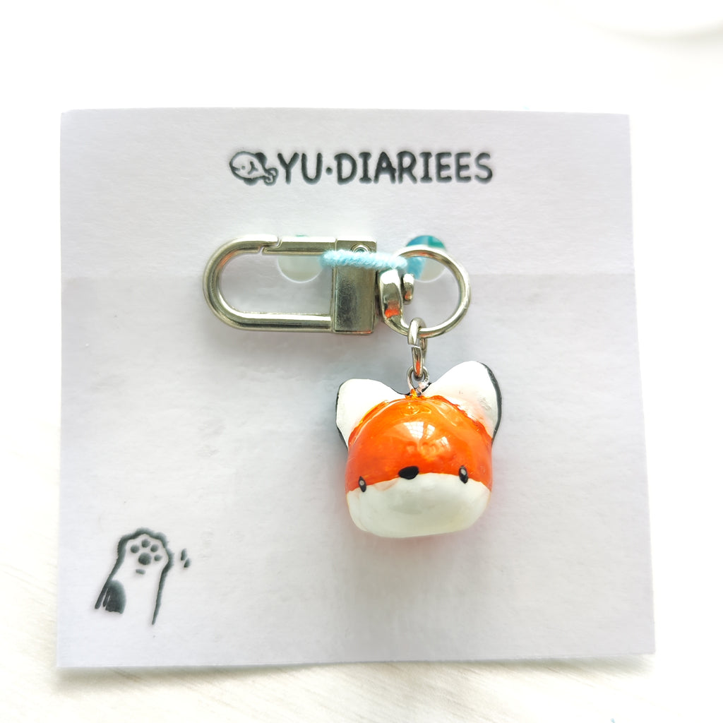 Fox Clay Charm Keyring