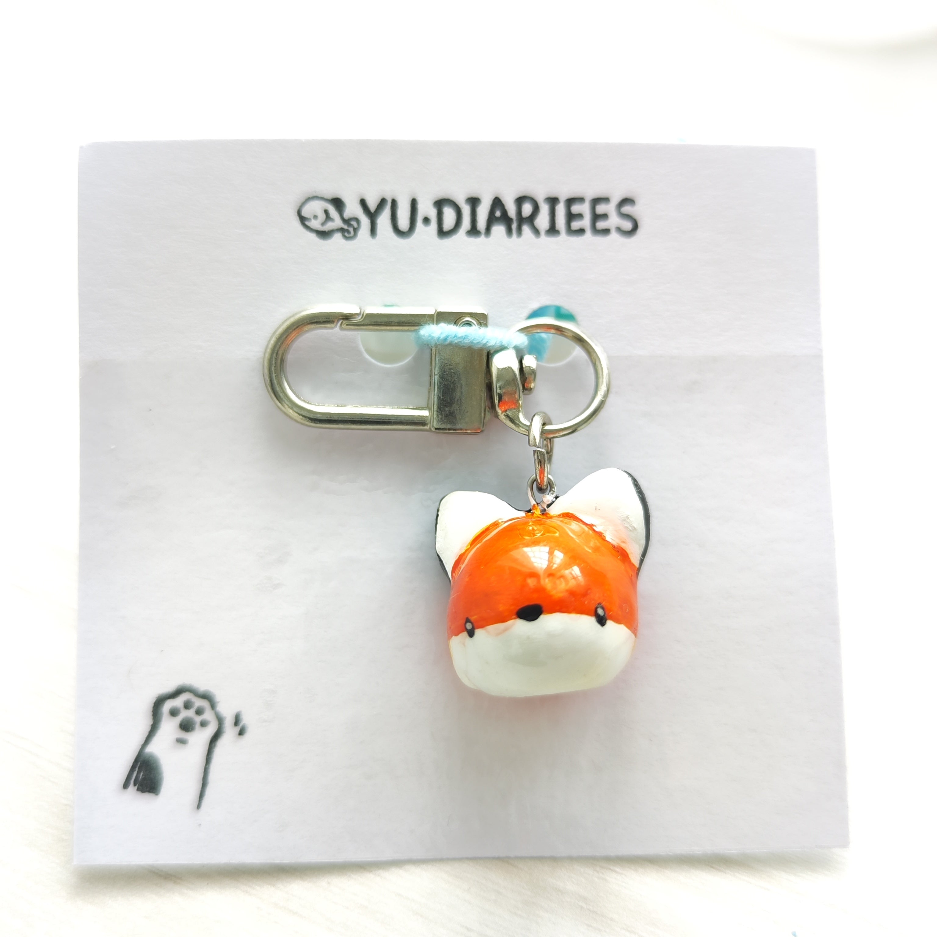 Fox Clay Charm Keyring