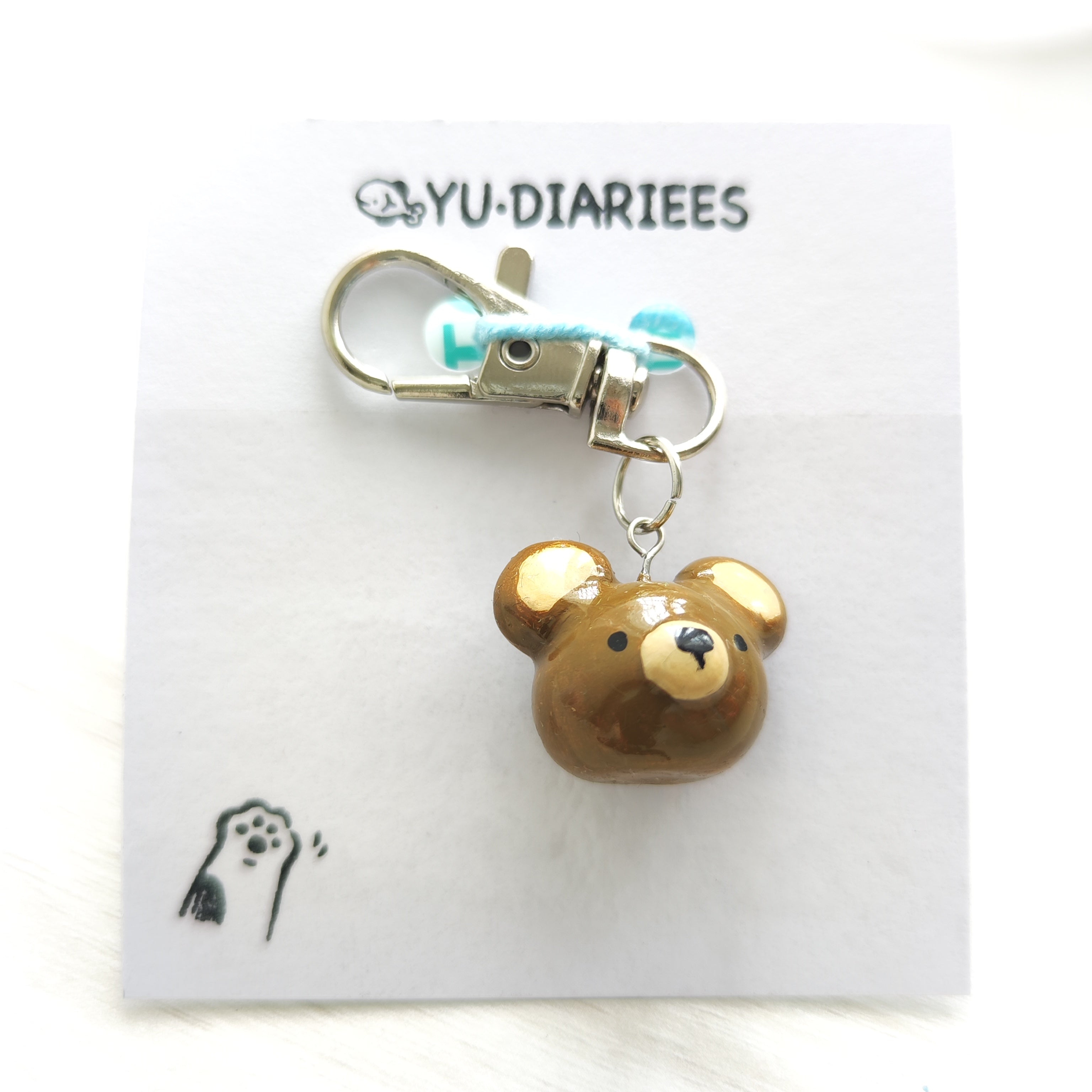 Bear Clay Charm Keyring