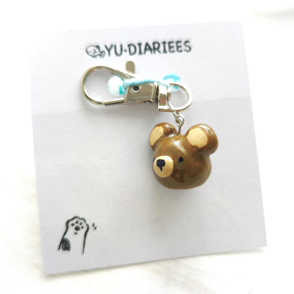 Bear Clay Charm Keyring
