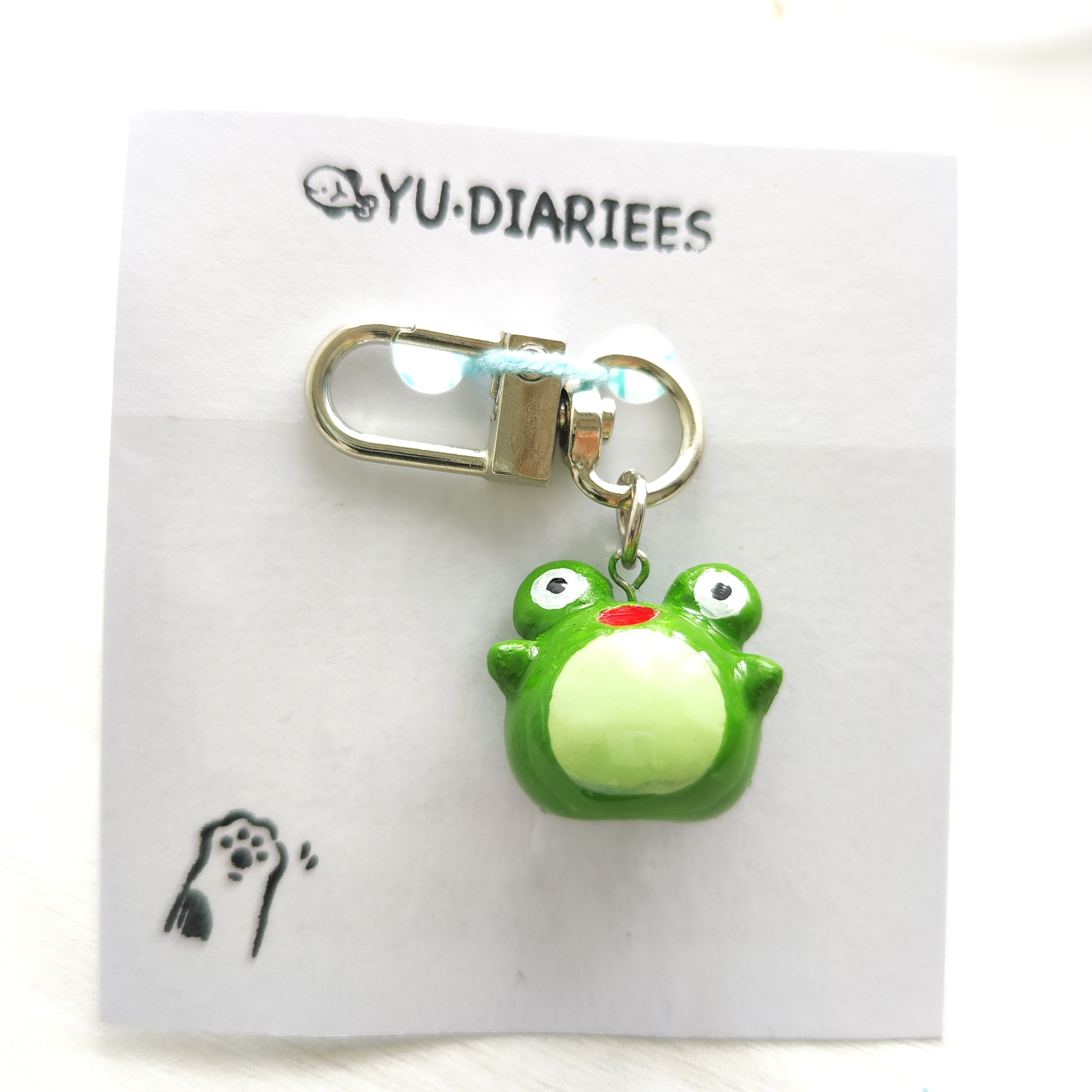 Frog Clay Charm Keyring
