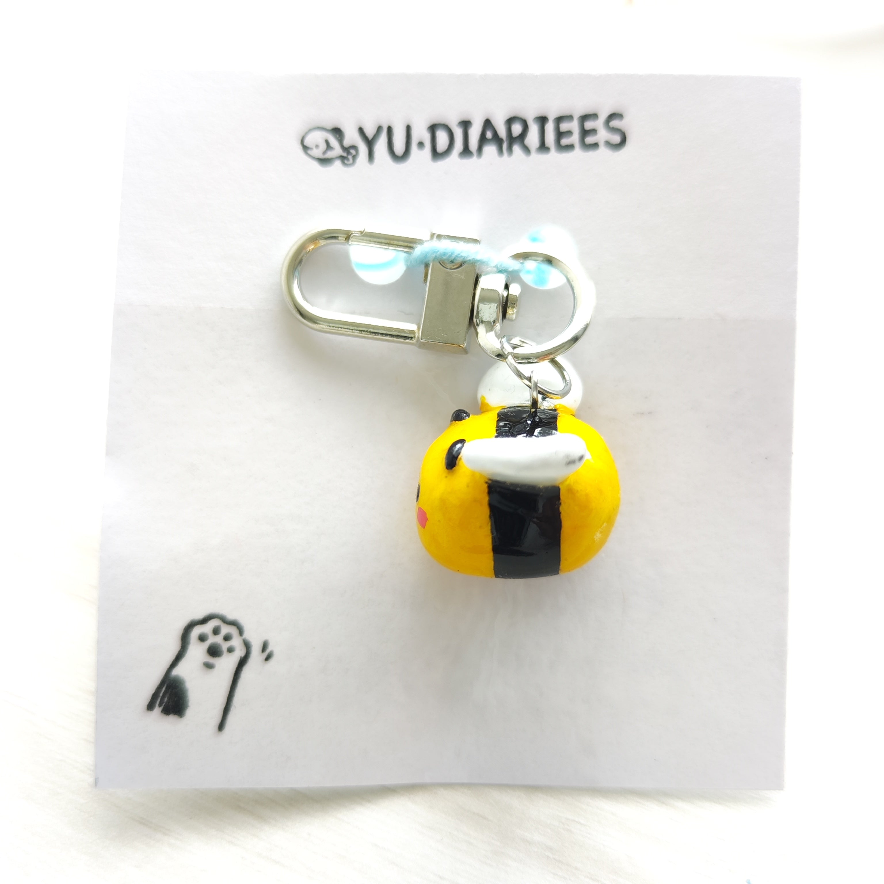 Bee Clay Charm Keyring