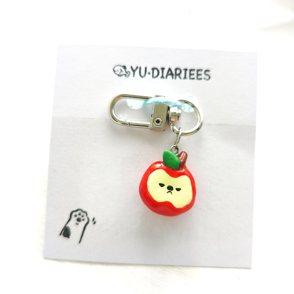 Apple Clay Charm Keyring