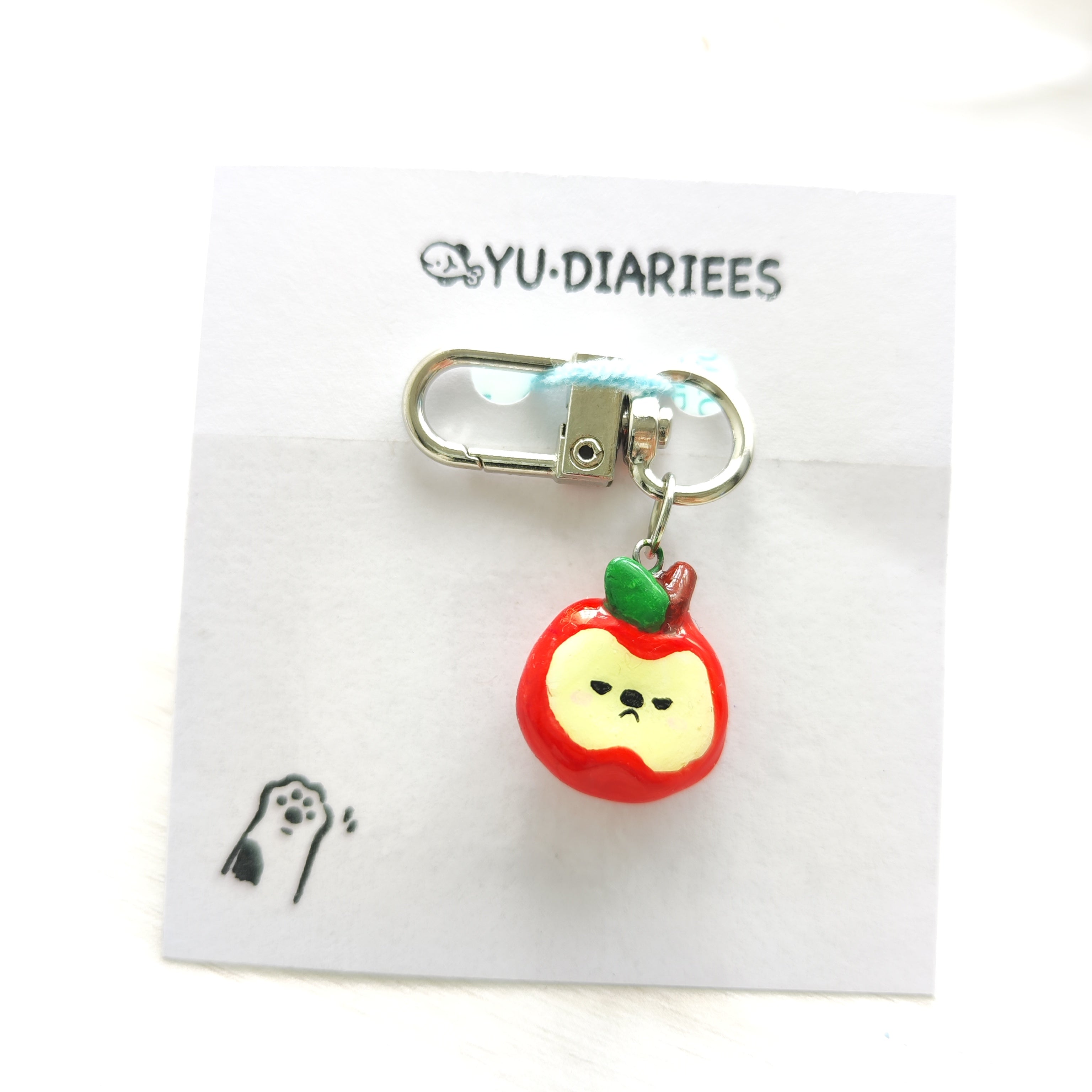 Apple Clay Charm Keyring