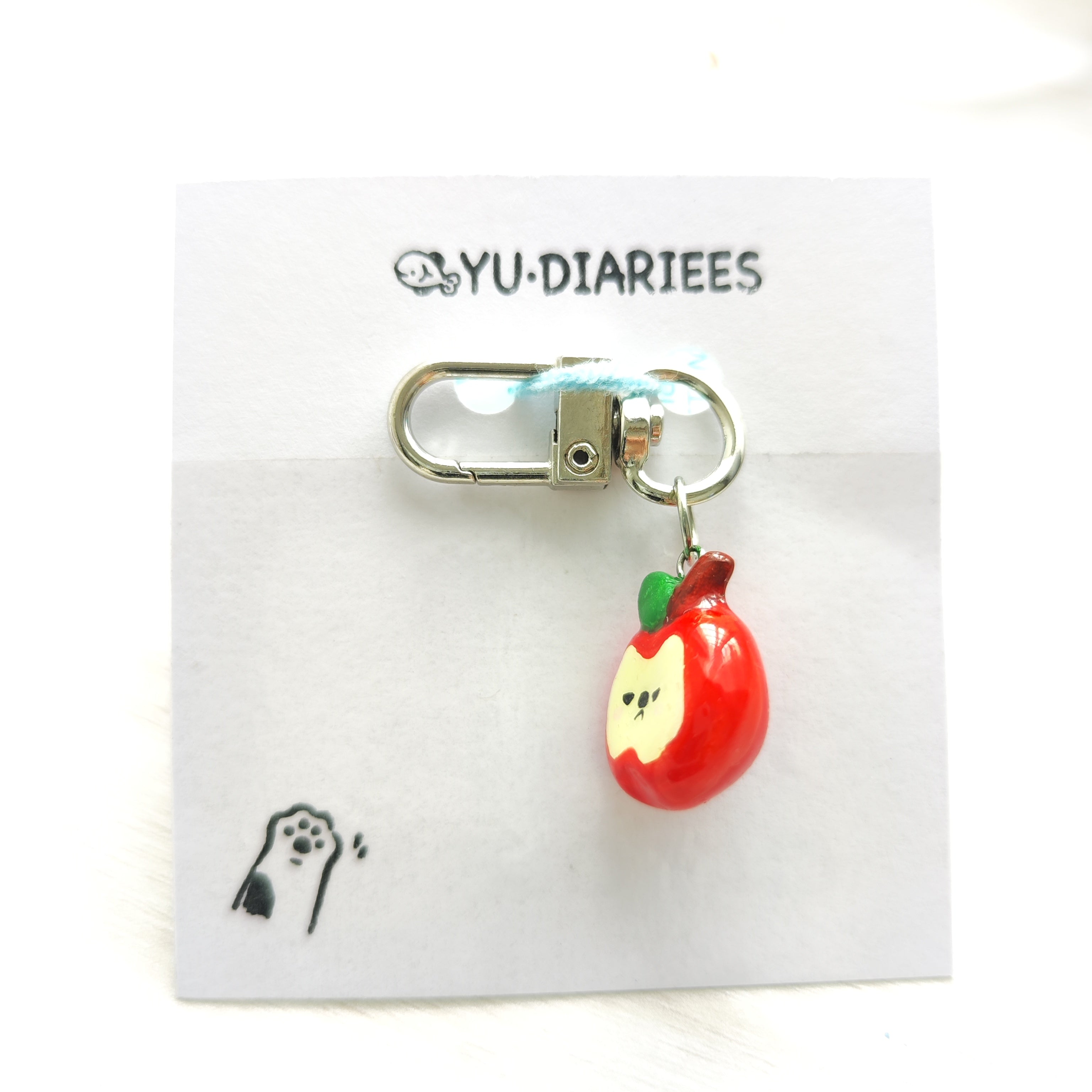 Apple Clay Charm Keyring