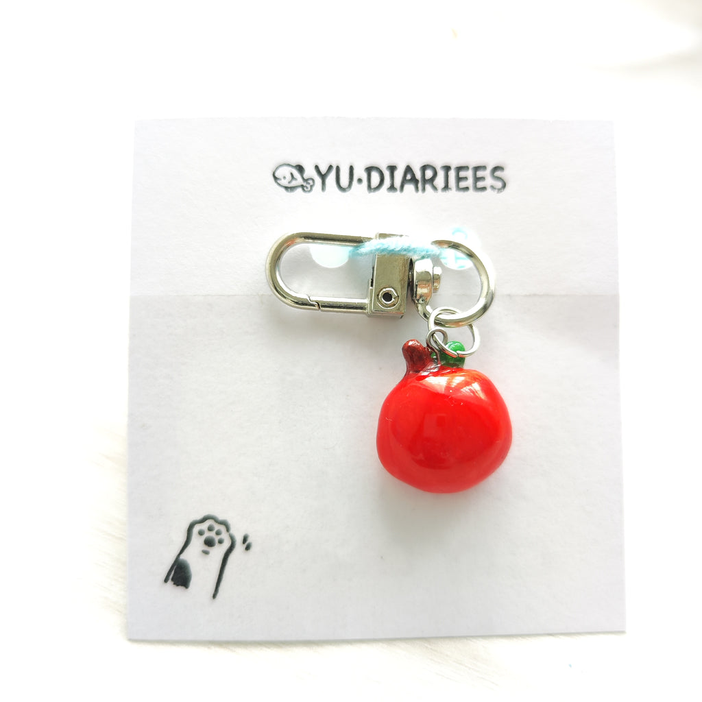 Apple Clay Charm Keyring