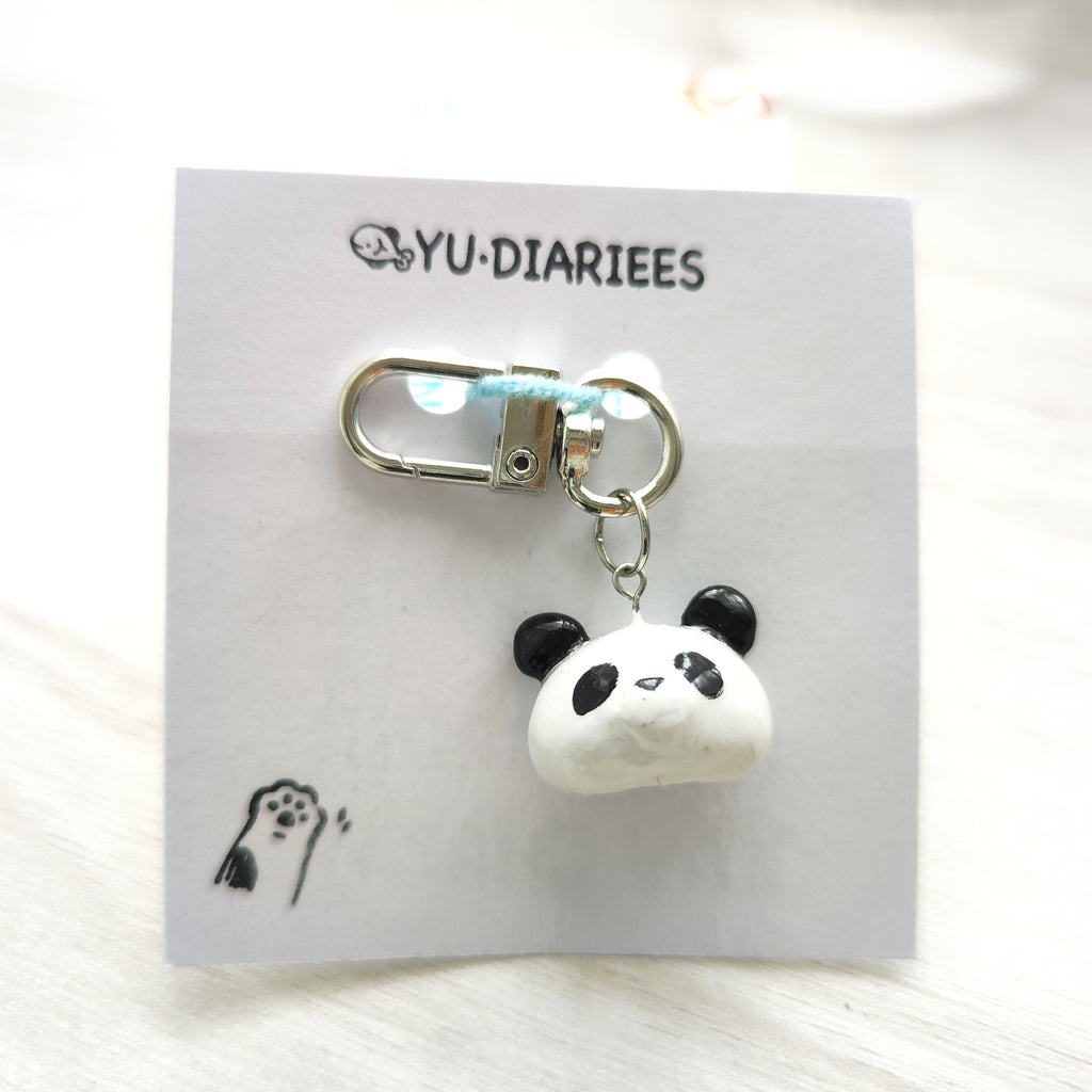 Panda Clay Charm Keyring
