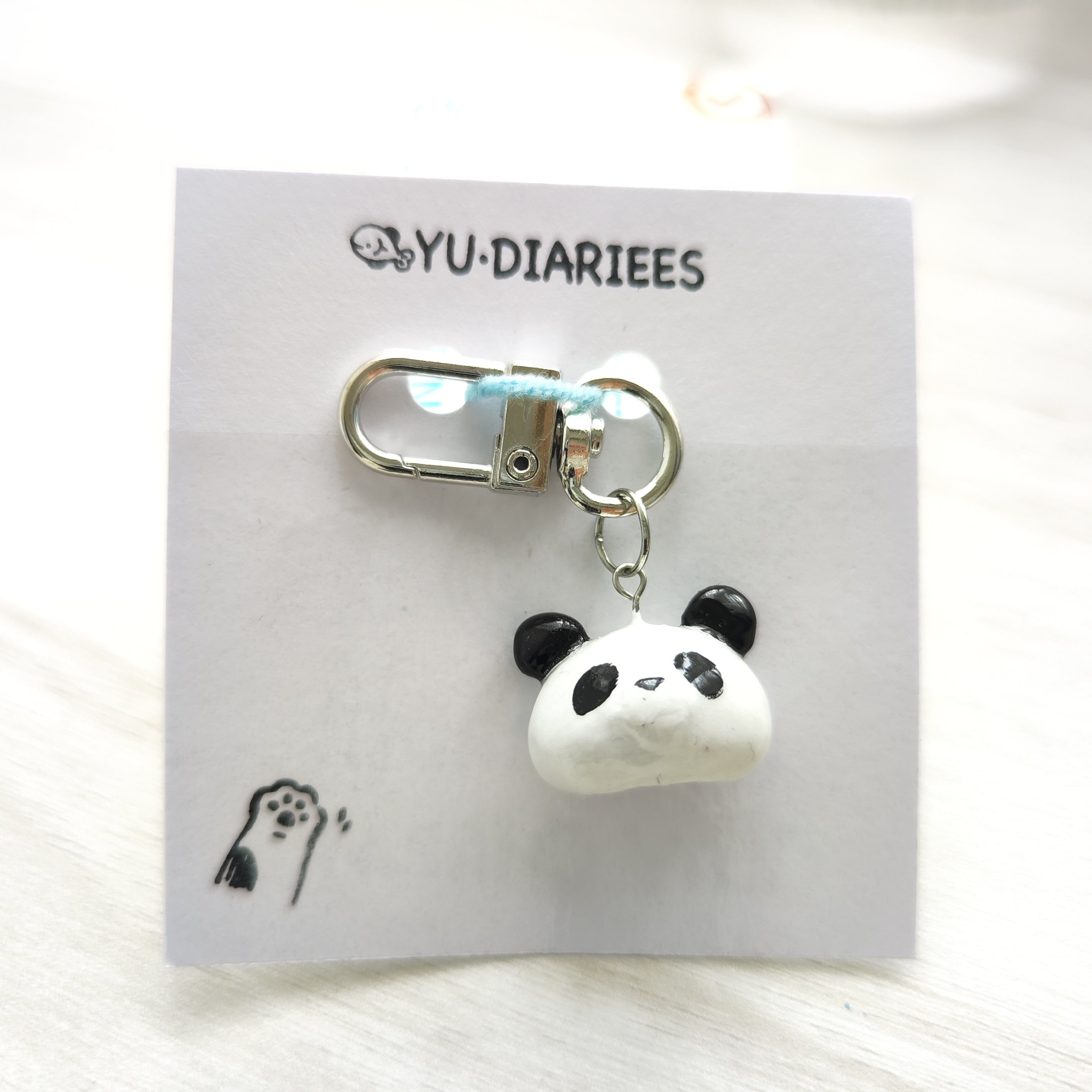 Panda Clay Charm Keyring