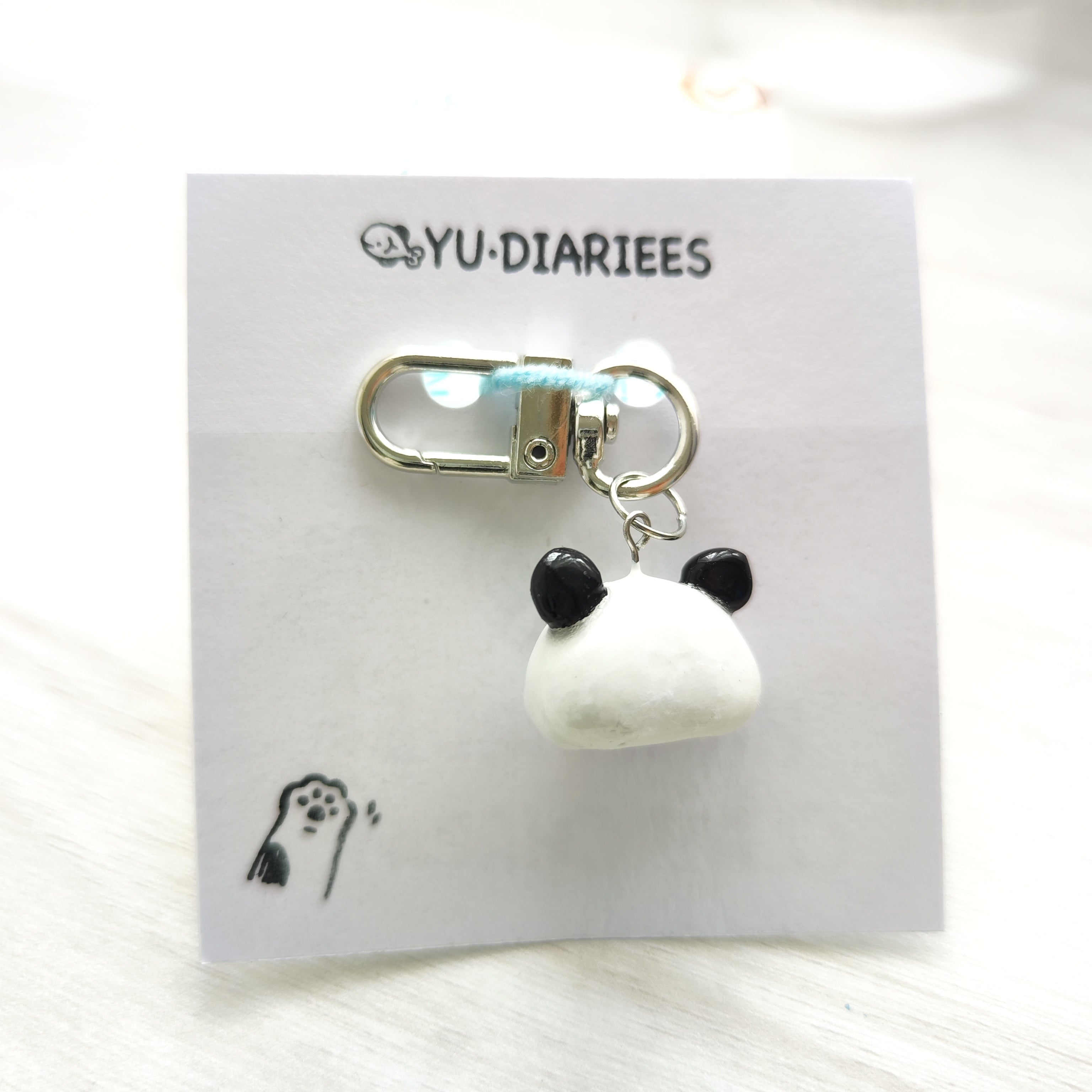Panda Clay Charm Keyring